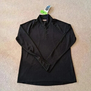 BNWT Tuff Athletics 1/4 Zip Active Top Long Sleeved Black Medium  Pullover